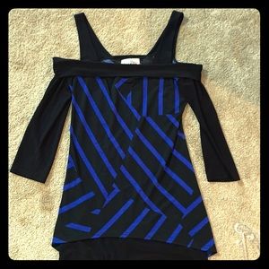 Joseph Ribkoff Black and Blue Blouse